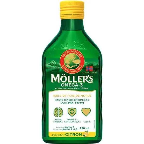 Möller's Olio di Fegato di Merluzzo Omega-3 Limone 250 ml