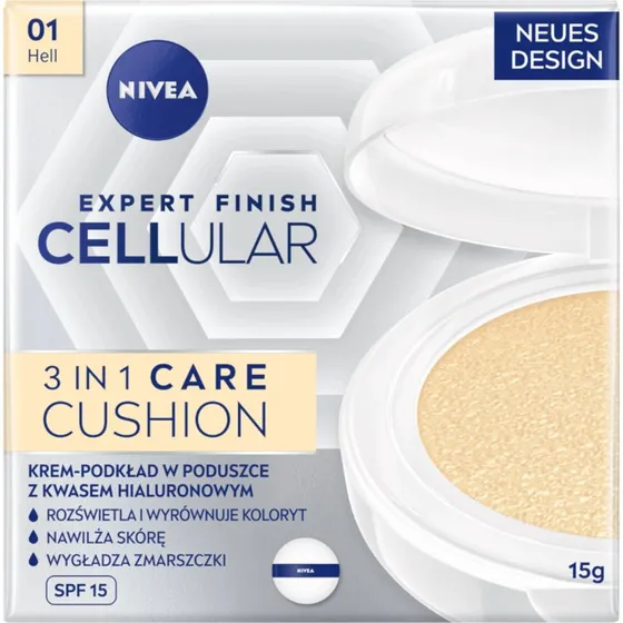 Nivea Cellular Expert Finish 3-in-1 Cushion, 01 Light, SPF 15
