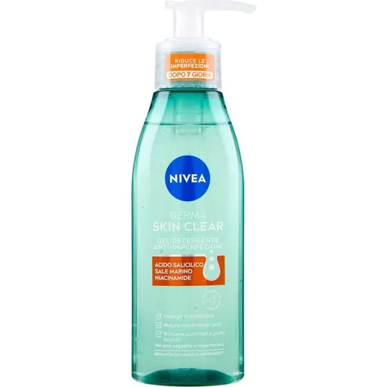 Nivea Derma Skin Clear Gel Detergente Viso Anti-Imperfezioni 150 ml