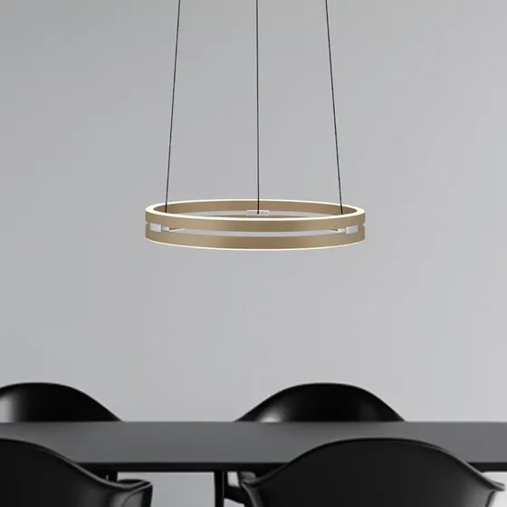 Paul Neuhaus Lampada LED a sospensione E-Loop Bronzo Ø 50 cm
