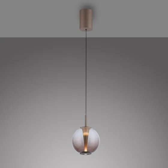 Lampada LED a sospensione Infinity PURE, bronzo/ambra, Ø 18 cm