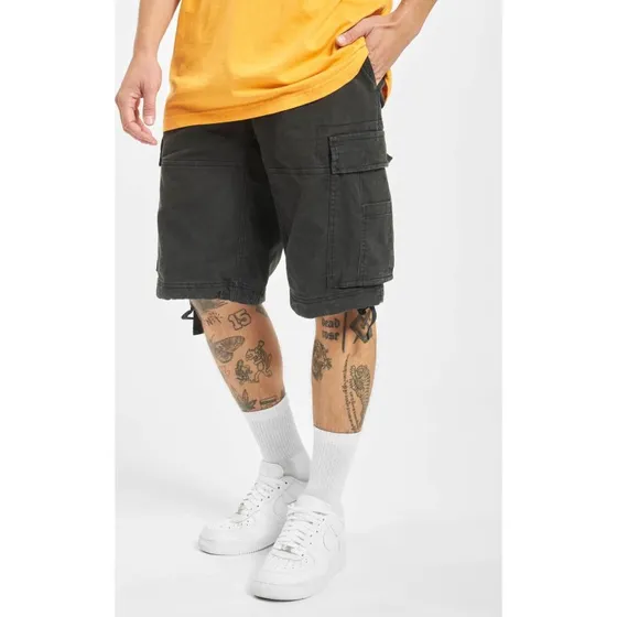 Pantaloncini Cargo Brandit in Cotone Nero con Tasche con Zip