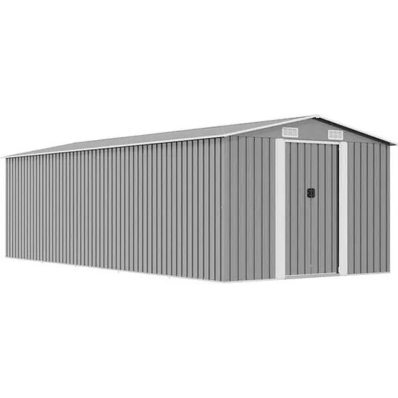 vidaXL Capanno da Giardino 257x580x181 cm in Metallo Grigio