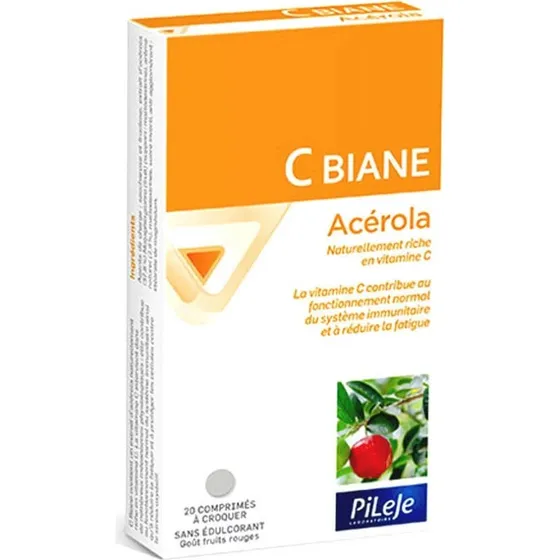 Pileje C Biane Acerola Gusto Frutti Rossi - 20 Compresse Masticabili