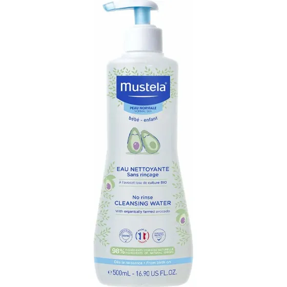 Mustela Acqua Detergente Senza Risciacquo per Pelli Normali, 500 ml