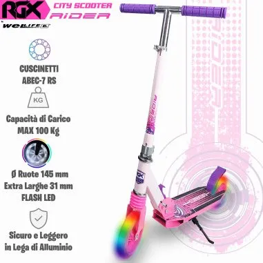 WeLLIFE RGX Rider Pink Monopattino Pieghevole