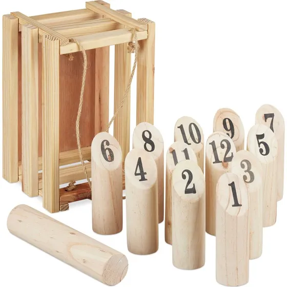 Kubb Gioco da Lancio con Scatola Trasporto