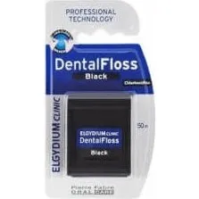Filo interdentale nero ELGYDIUM Clinic con clorexidina, 50 m
