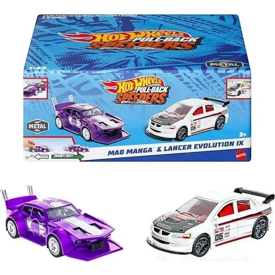 Hot Wheels Bolidi a Retrocarica 1:43, Set di 2