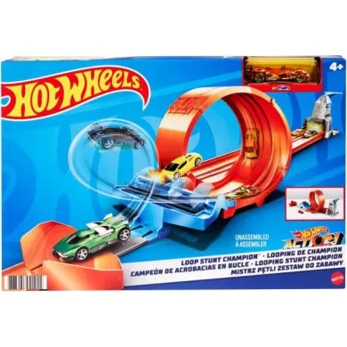 Hot Wheels Pista Acrobazie nel Loop GTV13 con Lanciatore Doppio