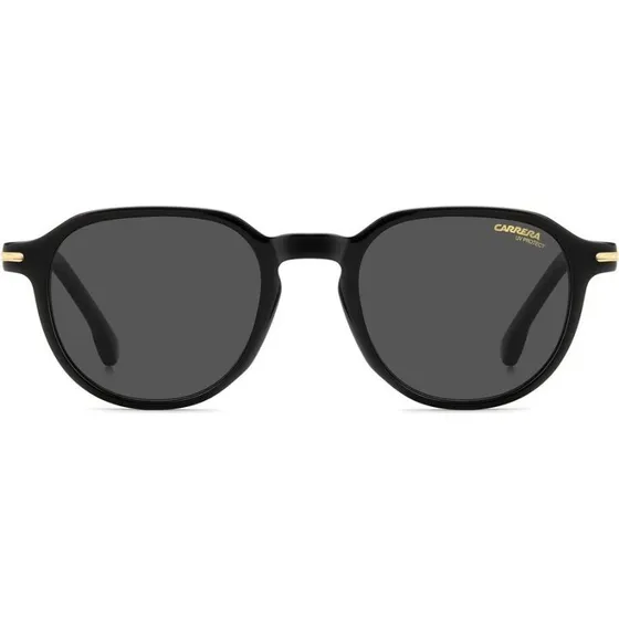 Carrera 376/S Occhiali da Sole Quadrati Nero con Lenti Grigie