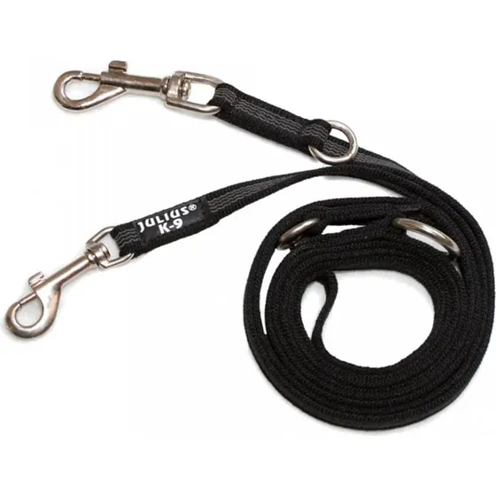 Guinzaglio doppio gommato JULIUS-K9® - 2,20 m x 2 cm
