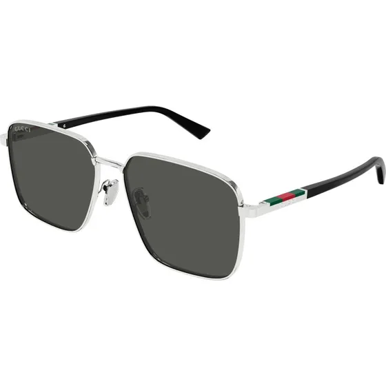 Gucci GG1965SK 001 Occhiali da Sole Quadrati in Metallo Argento