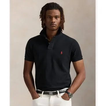 Polo Ralph Lauren Slim Fit in Piqué Nero - XL