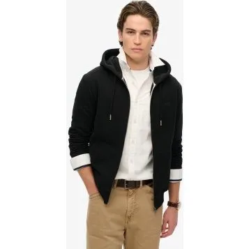 Superdry Felpa con Cappuccio Essential Logo Full Zip Nero - M