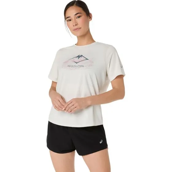 ASICS Fujitrail Logo SS Top Bianco Donna - L