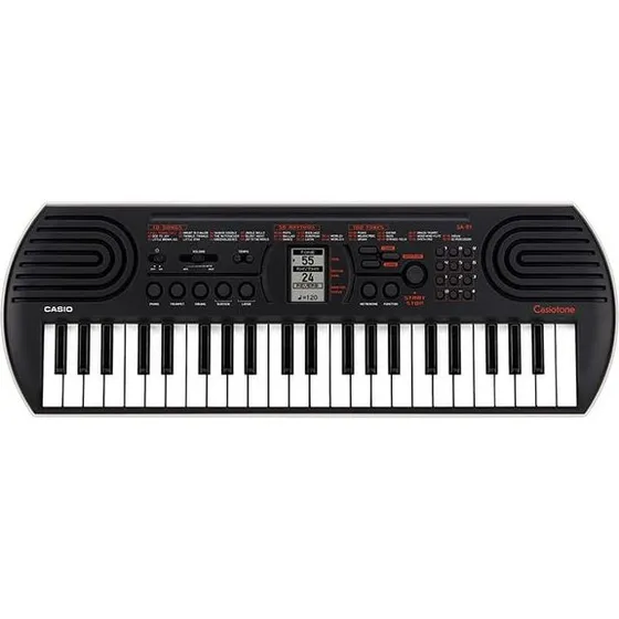 Casio SA-81 Casiotone Mini Tastiera 44 Tasti, Nera/Grigio Chiaro