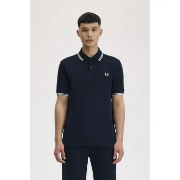 Fred Perry Polo M3600 Blu Navy con Doppia Riga, XXL