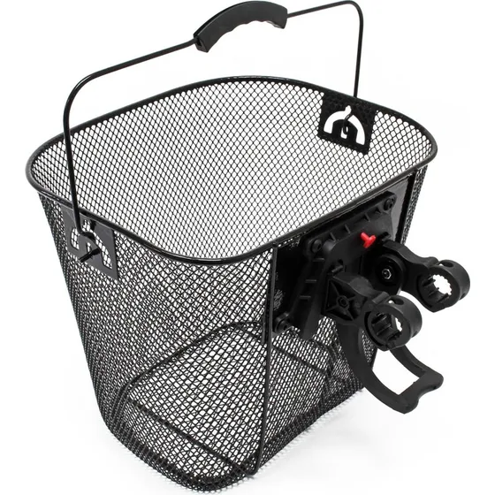 Wiltec Cestino Bicicletta Acciaio Nero Anteriore