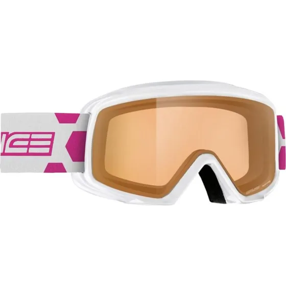Salice 608 Maschera da Sci Unisex Bianca con Lenti Marroni