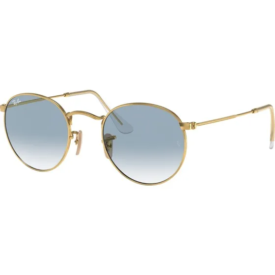 Ray-Ban RB3447N Round Metal Occhiali da Sole Uomo Oro e Blu