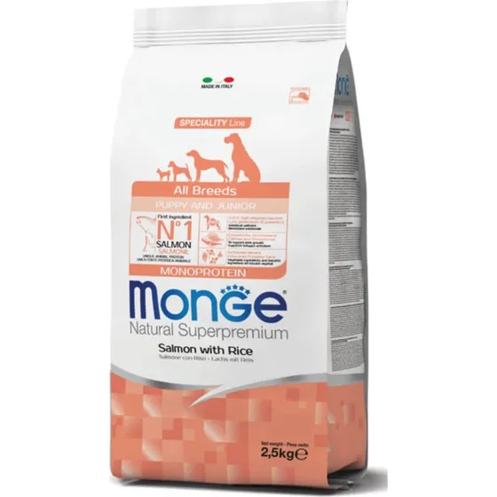 Monge Natural Superpremium Puppy & Junior Salmone e Riso 2,5 kg