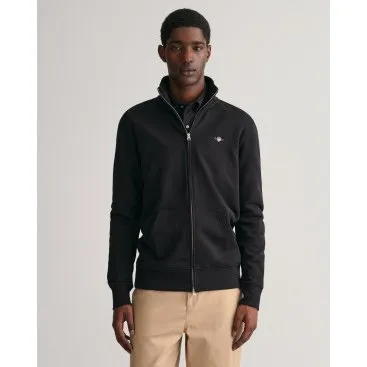 Felpa Gant Shield Full Zip Nero - M