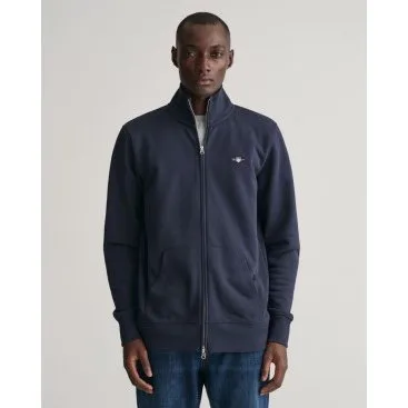 Gant Felpa con Scudo con Zip Blu Navy XXL