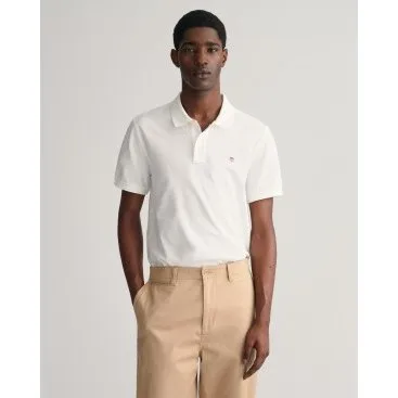 Gant Polo Piqué Shield Regular Fit Bianca - S