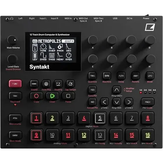 Elektron SYNTAKT Drum Machine e Sintetizzatore 12 Voci
