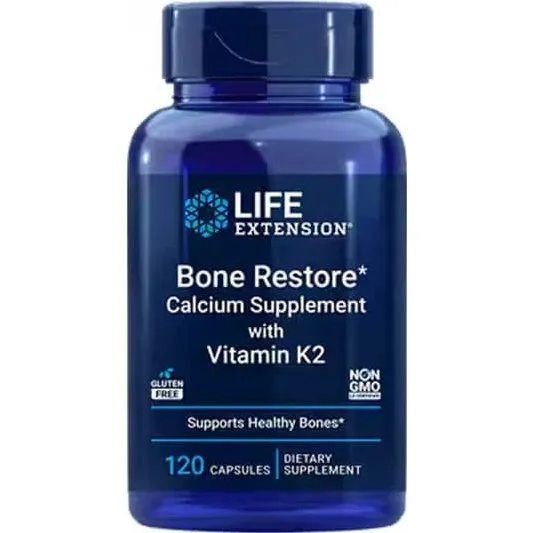 Life Extension Bone Restore con Vitamina K2, 120 Capsule