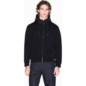 Armani Exchange Felpa con Cappuccio Trapuntato Nero
