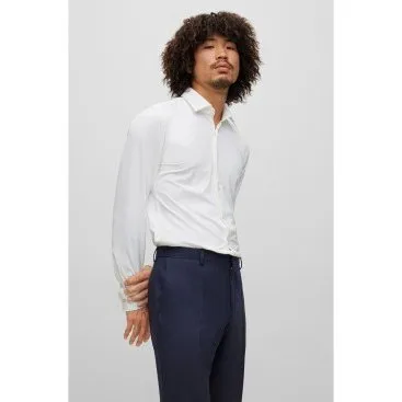HUGO Camicia Kenno Bianca Slim Fit in Jersey