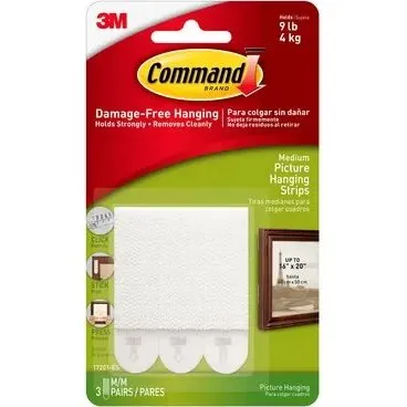 Command 17201-4PK Strisce Medie Nero