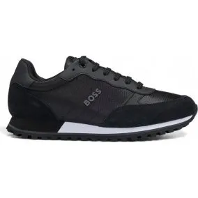 BOSS Sneakers Nere da Uomo con Dettagli in Sintetico