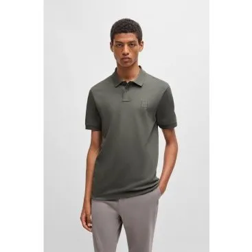 BOSS Polo Uomo Slim Fit in Cotone Verde