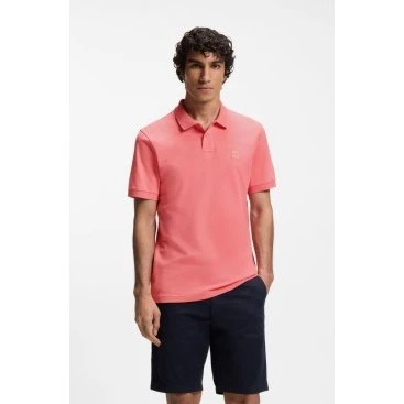 BOSS Polo Slim Fit in Cotone Piqué Rosso Rosato - S