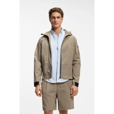 BOSS Giacca Idrorepellente Beige con Microstruttura XL