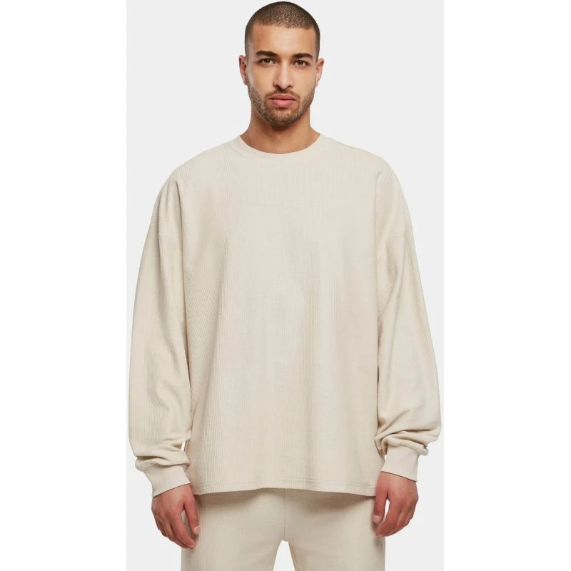 Felpa Urban Classics Oversize in Cotone a Coste Beige