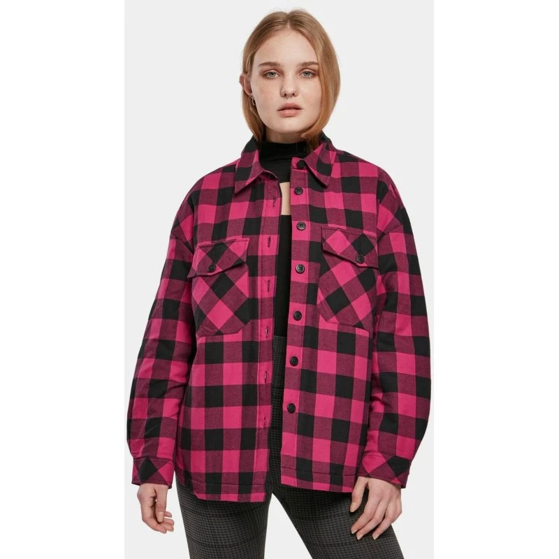 Giacca Urban Classics in Cotone Rosa e Nero