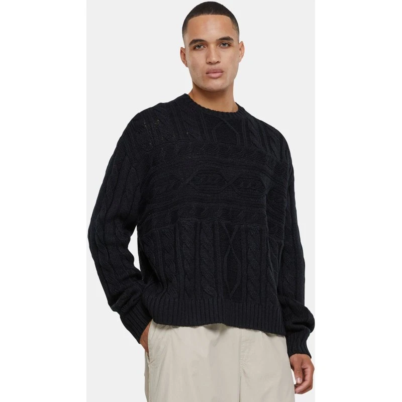 Felpa Urban Classics Nera in Acrilico con Taglio Boxy