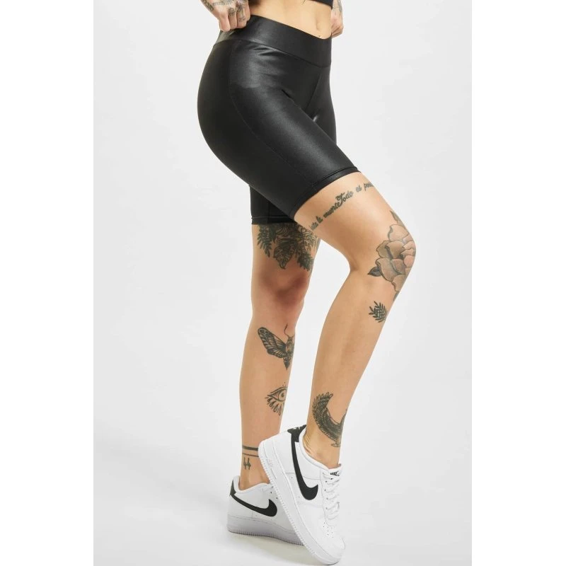 Pantaloncini Urban Classics in Ecopelle Lucida Neri