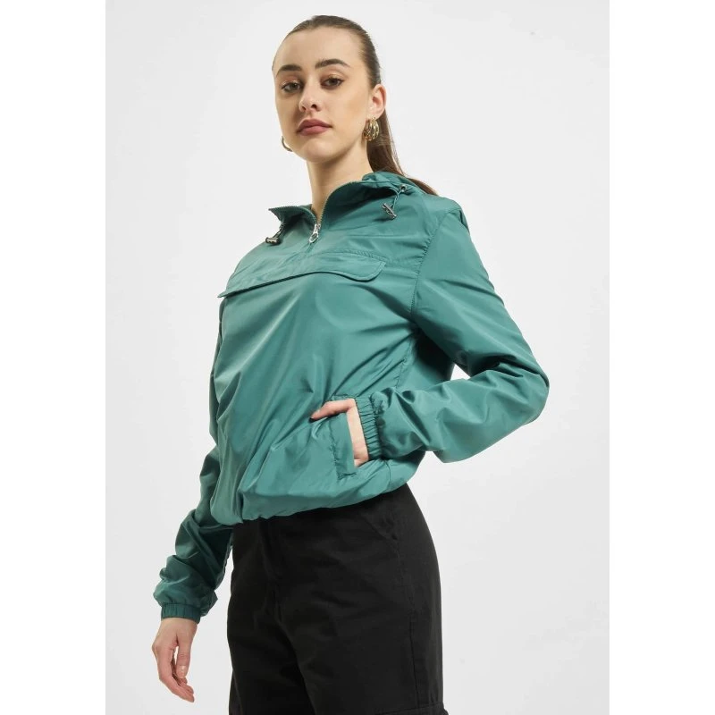 Giacca a vento Urban Classics verde con coulisse e cerniera