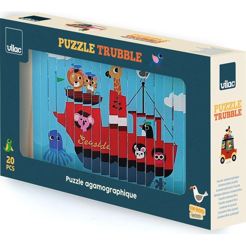 Vilac Puzzle 4D Mezzi di Trasporto in Legno