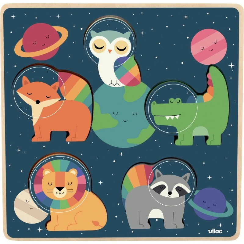 Vilac Incasso Tattile Spazio - 5 Animali