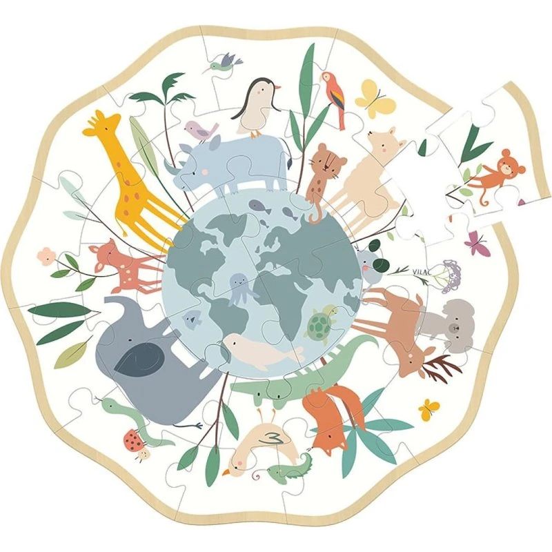 Vilac Puzzle Mondo 24 pezzi in legno