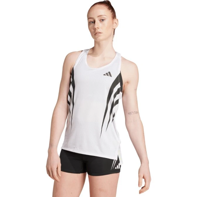 Canottiera adidas Adizero Bianco Nero Donna - M