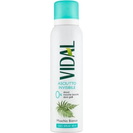 Vidal Asciutto Invisibile Muschio Bianco Deo Spray 150 ml