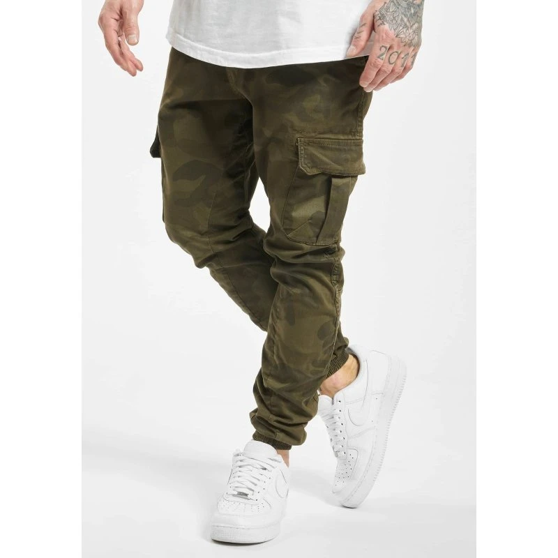 Urban Classics Jeans Cargo Mimetici con Tasche Elasticizzate