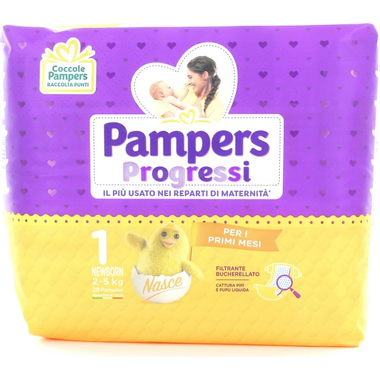 Pampers Progressi Newborn 1 (2-5kg) 28 pezzi